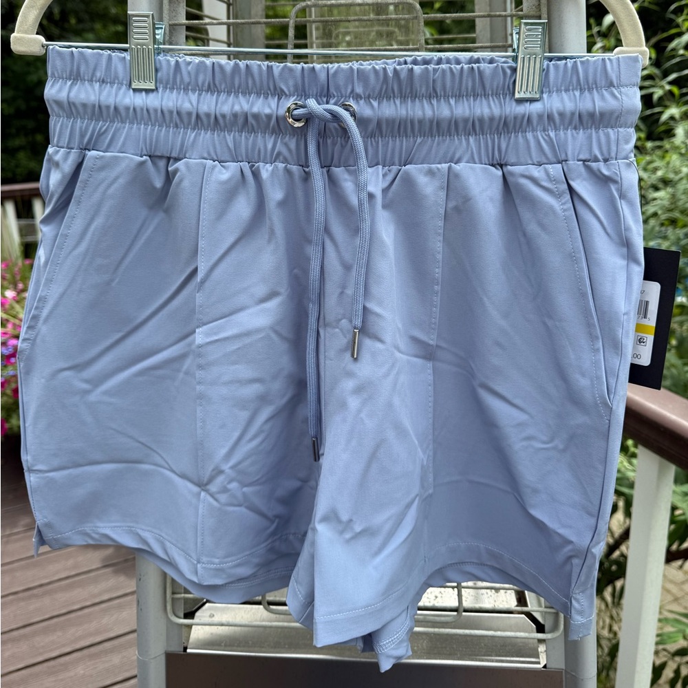 Andrew Marc Blue Athletic Shorts with Adjustable Waist